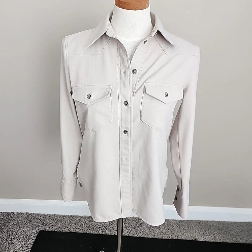 Madewell tan Button Up Western Shirt Top in Brushed Twill Size 2